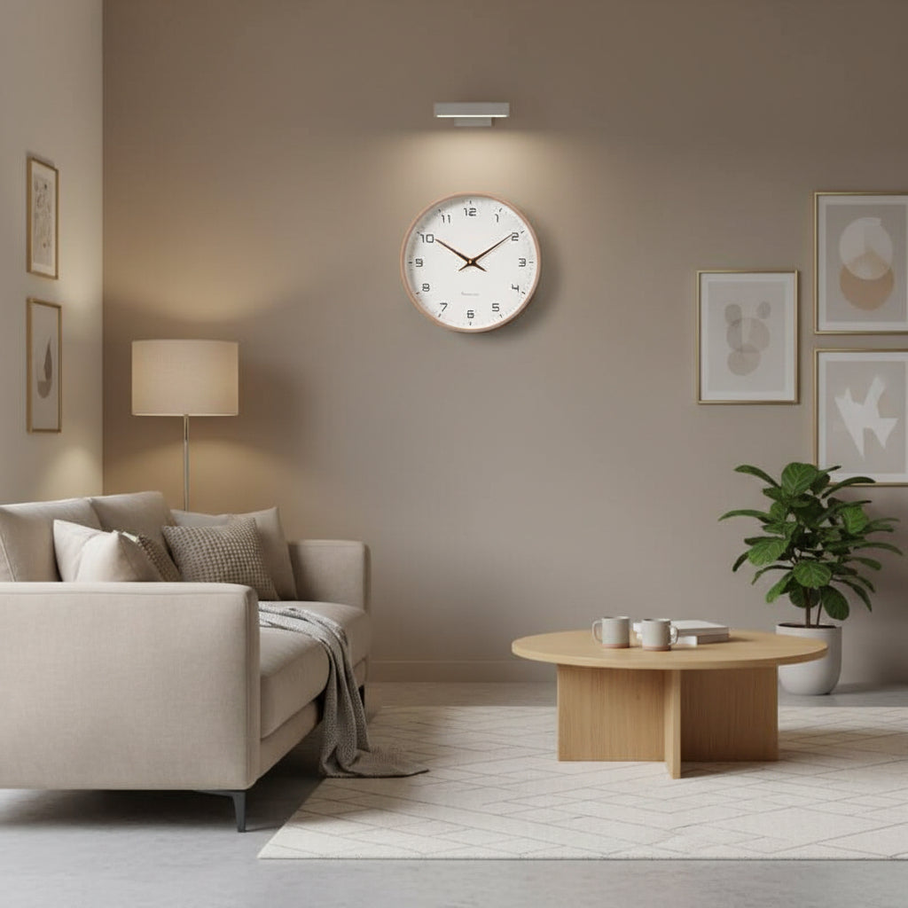 Scandinavische Houten Wandklok Met Stil Uurwerk