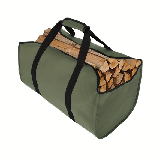Brandhouttransporttas – Herbruikbare Olijfgroene Draagtasje voor Hout en Outdoor Gereedschap
