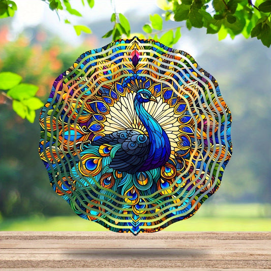 Pauw Windspinner – 25.4 cm Metalen 3D Hangdecoratie voor Binnen & Buiten