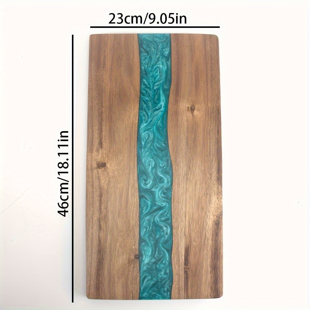 Houten Snijplank Met Resinaccent Voor Decoratieve En Functionele Keukenpresentatie