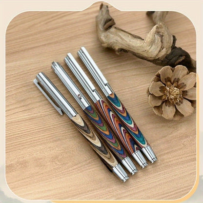 Handtekeningpen met Vintage Houtpatroon – Charmant Cadeau voor Feestelijke Gelegenheden