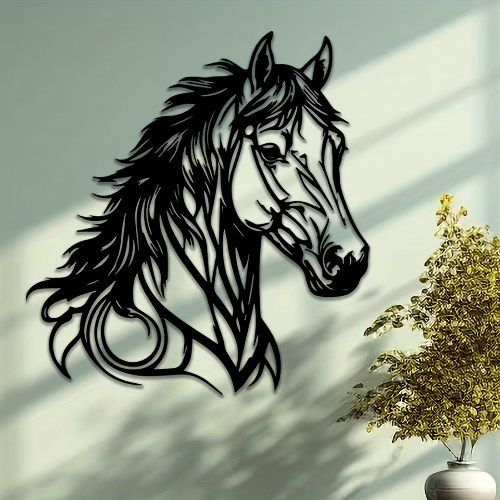 Metalen Paard Wanddecoratie – Stijlvol Kunstwerk voor Binnengebruik