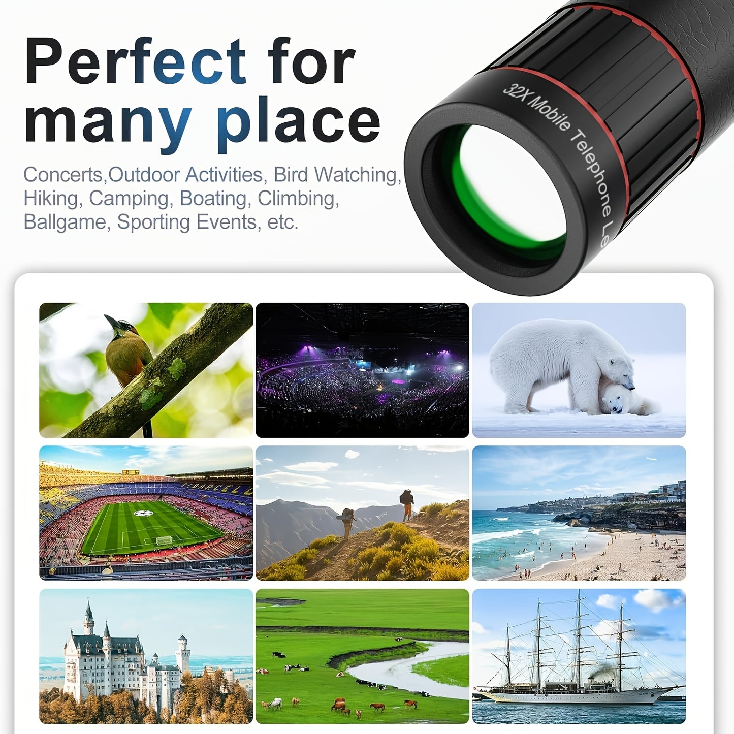 32x Zoom Telefoonlens voor Outdoor Avonturen