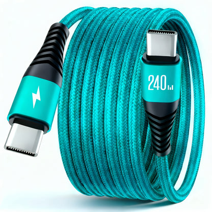 Gevlochten USB‑C Kabel met Snelladen (240W)