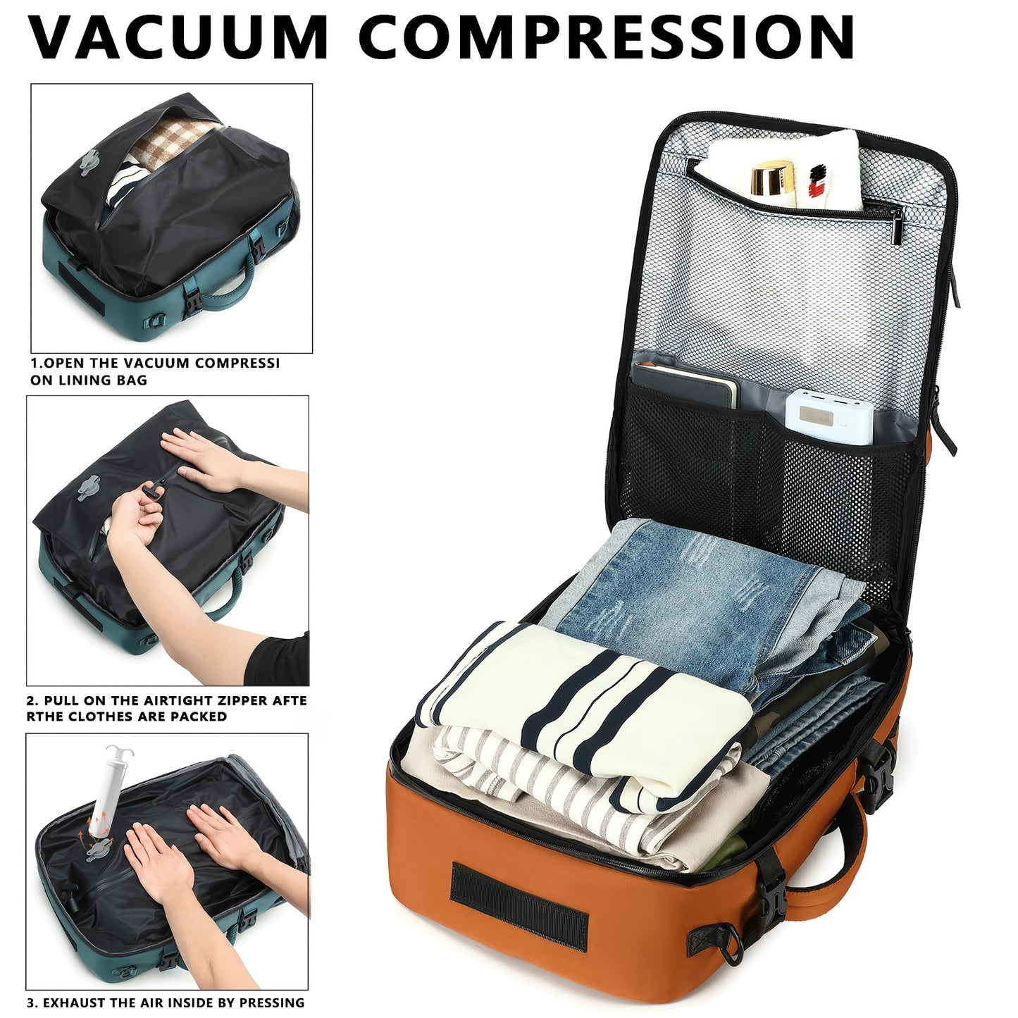 Zakelijke Heren Vacuum Compressie Rugzak met Laptopvak