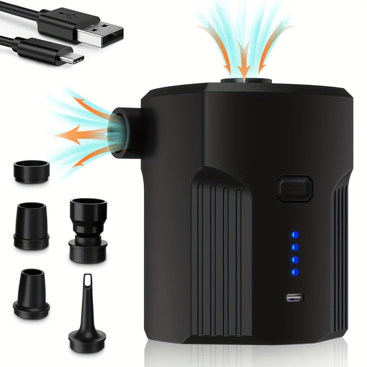 Elektrische Luchtpomp met 5 Mondstukken – Draagbare USB-oplaadbare Mini Pomp voor Camping