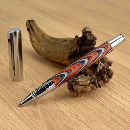 Handtekeningpen met Vintage Houtpatroon – Charmant Cadeau voor Feestelijke Gelegenheden