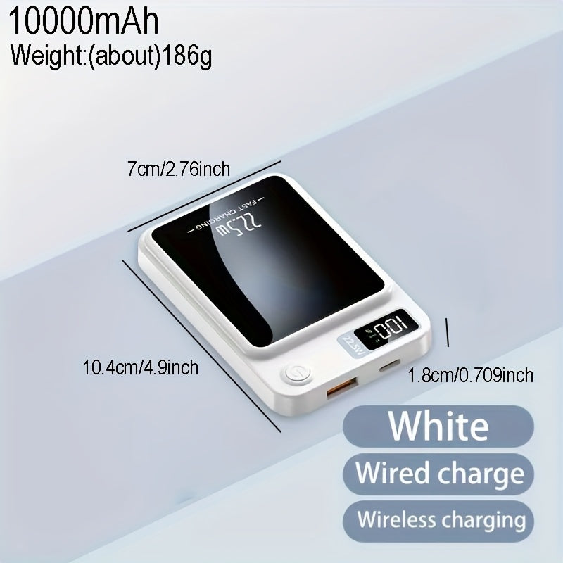 10.000 mAh Magnetische Powerbank – LED-display, USB Type-C