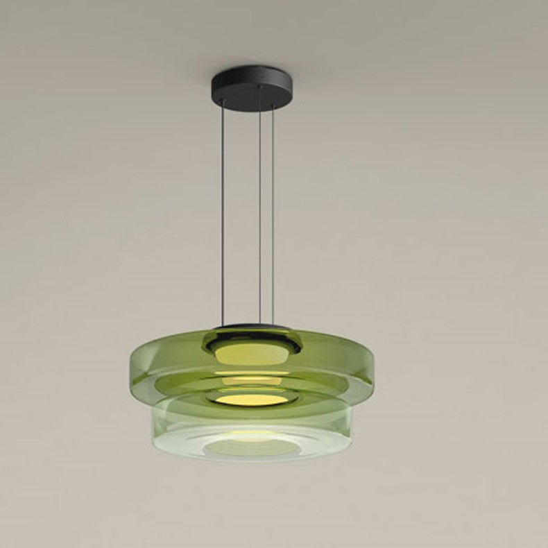 Gelaagde Glazen Hanglamp Met Tijdloos Minimalistisch Ontwerp