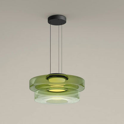 Gelaagde Glazen Hanglamp Met Tijdloos Minimalistisch Ontwerp