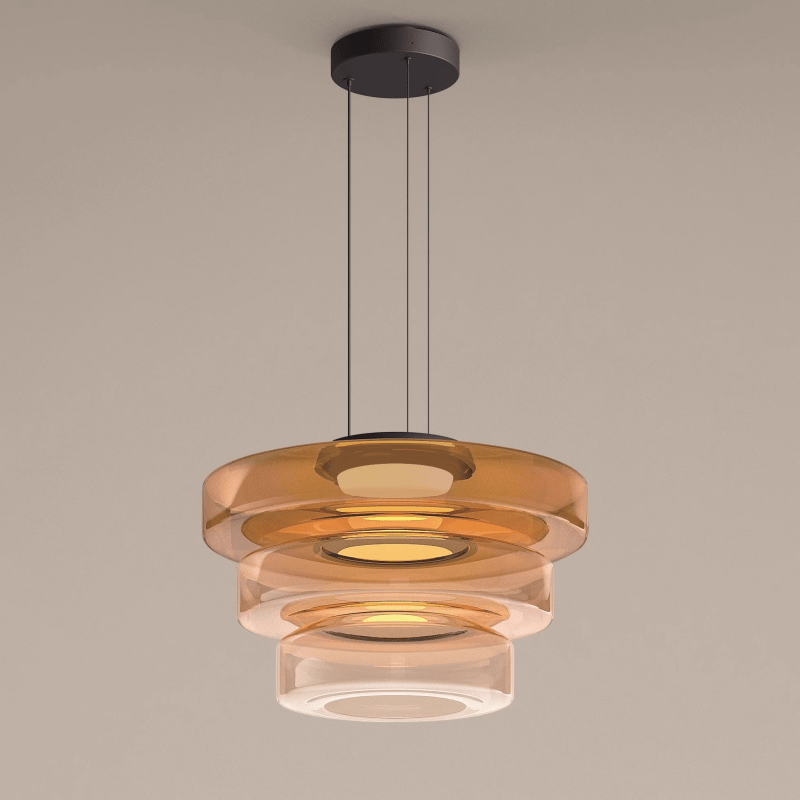 Gelaagde Glazen Hanglamp Met Tijdloos Minimalistisch Ontwerp