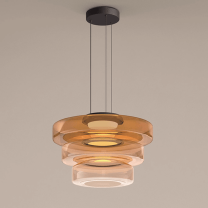Gelaagde Glazen Hanglamp Met Tijdloos Minimalistisch Ontwerp