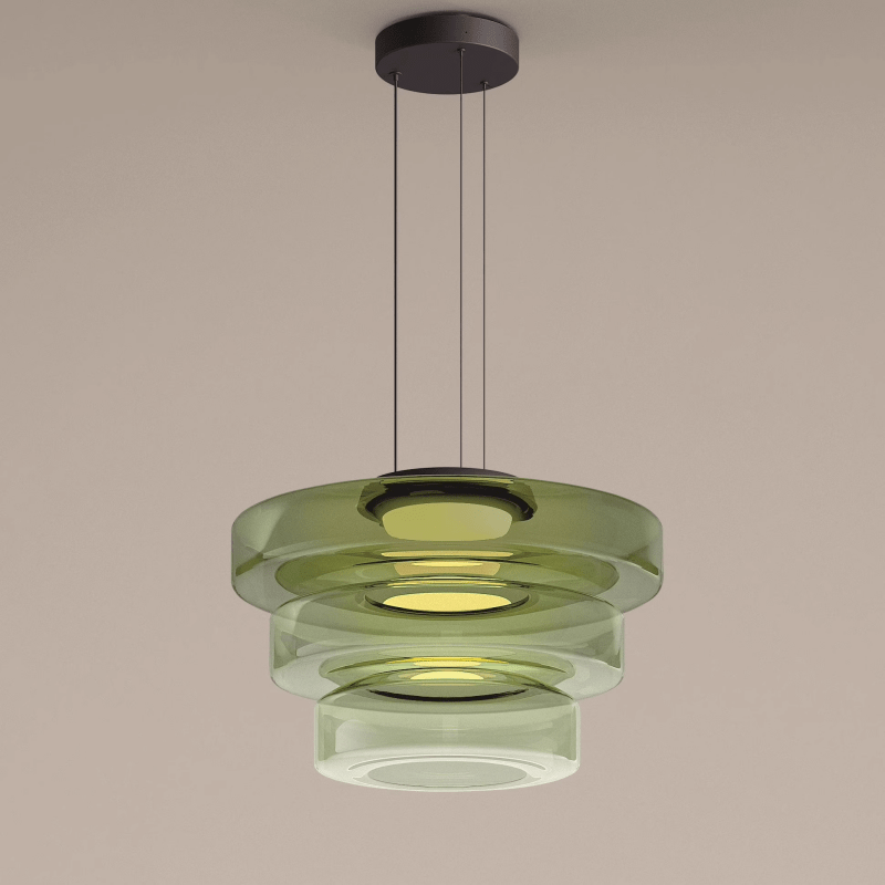 Gelaagde Glazen Hanglamp Met Tijdloos Minimalistisch Ontwerp