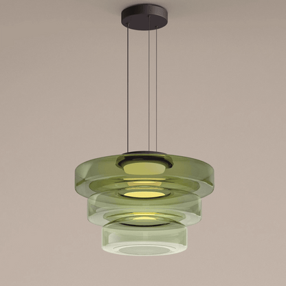 Gelaagde Glazen Hanglamp Met Tijdloos Minimalistisch Ontwerp