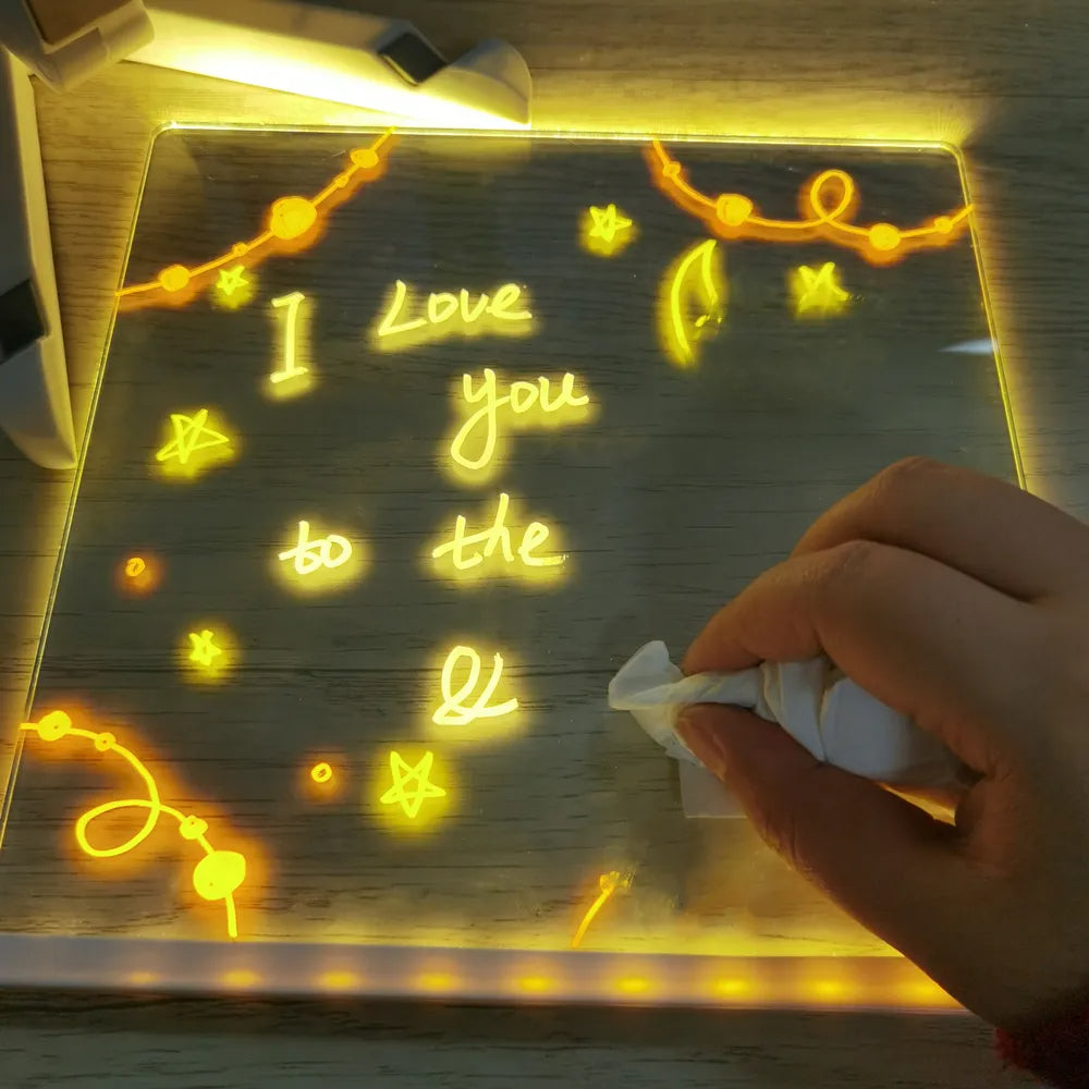 LED Tekenbord voor Kinderen met 7 Stiften en Verstelbare Verlichting