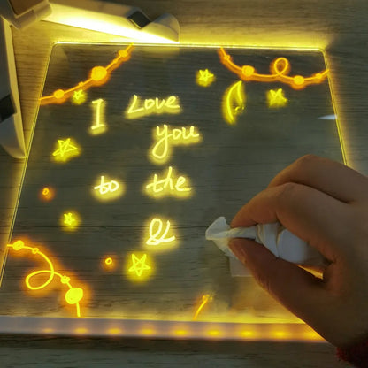 LED Tekenbord voor Kinderen met 7 Stiften en Verstelbare Verlichting