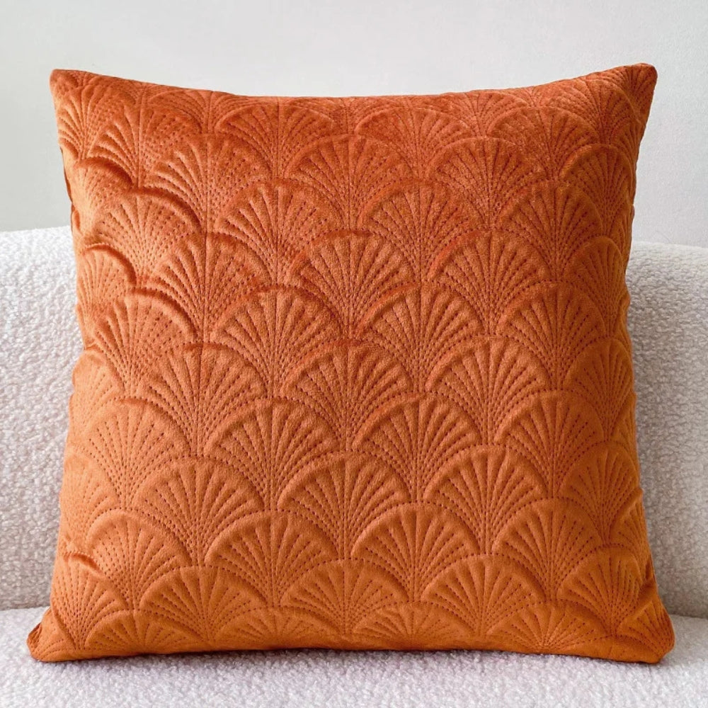 Zachte Fluwelen Kussenhoes met Elegant Schelpenpatroon