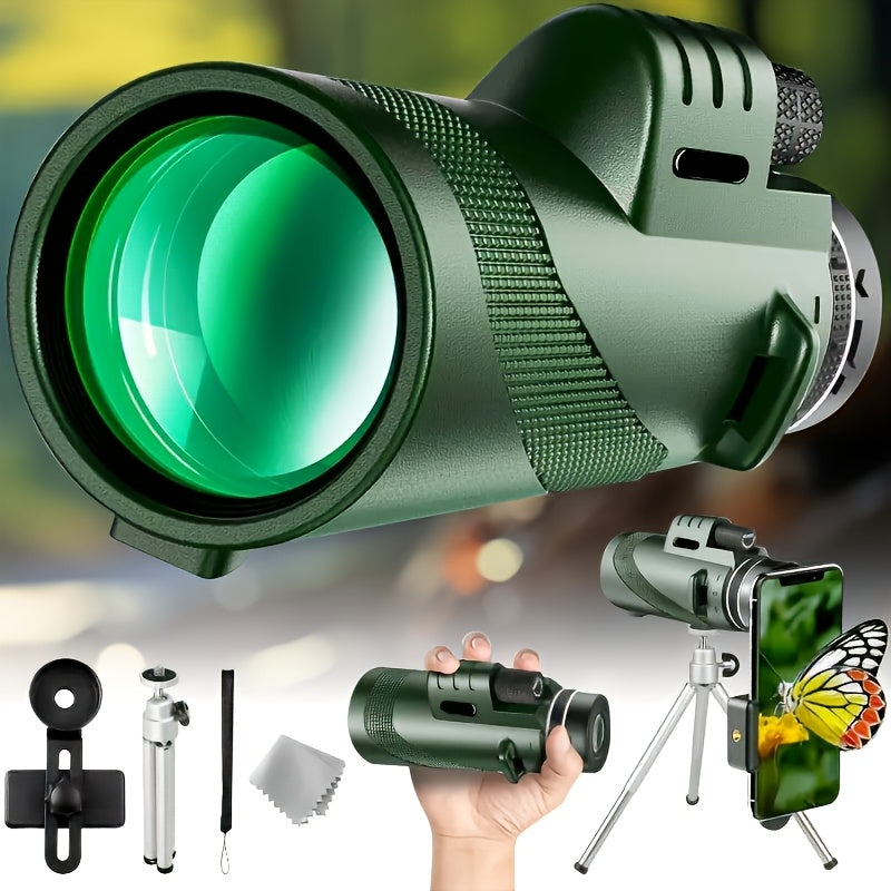 10x50 HD Monoculaire Telescoop met Verrekijker‑functionaliteit voor Outdoor & Reizen
