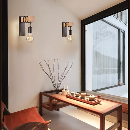 Industriële Wandlamp Met Houtaccent Voor Warme Moderne Sfeerverlichting