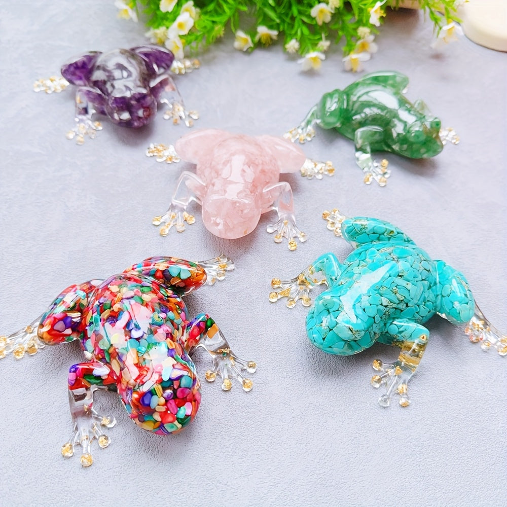 Kristallijm kikker – handgemaakt decoratief beeldje van massief kristal voor interieur en gifting