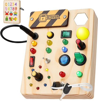 Montessori Activiteitenbord met 27 LED Lampjes en 10 Schakelaars