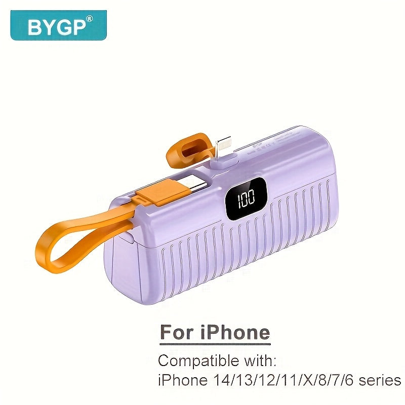 BYGP Mini Powerbank 5000mAh – Zakformaat Back-up voor iPhone & Android