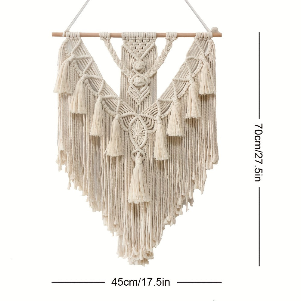 Macramé Wanddecoratie Met Handgeknoopte Structuur Voor Warme Natuurlijke Sfeer