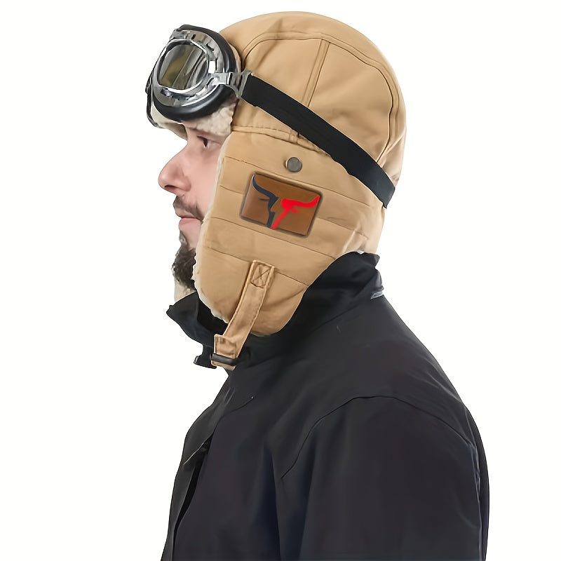 Gevoerde Skihelm met Bril – Warm en Winddicht voor Outdoorgebruik