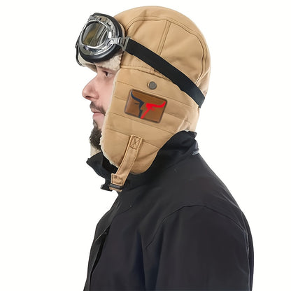 Gevoerde Skihelm met Bril – Warm en Winddicht voor Outdoorgebruik