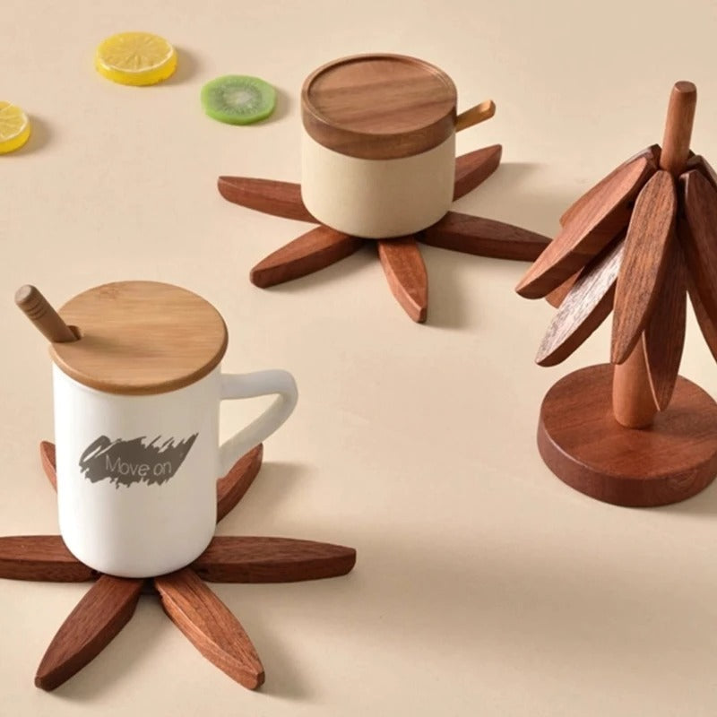 Handgemaakte Houten Onderzetters met Rustiek Design