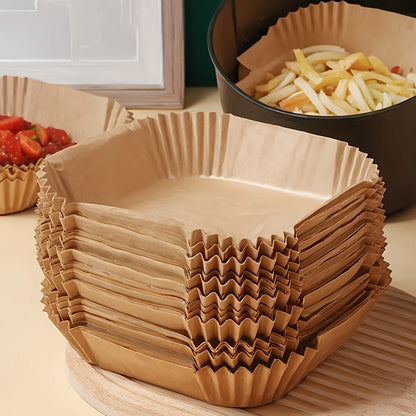 CrispGuard Liners – 100 Stuks Anti-aanbak Airfryer Papier voor Gezond en Efficiënt Koken