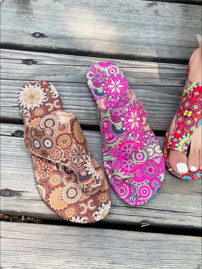 Dames Sandalen – Sportieve Instappers met Bloemenprint