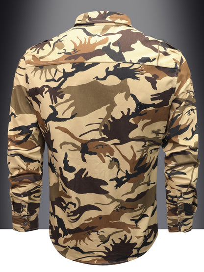 Heren Militair Camouflage Shirt – 100% Katoen met Borstzakken