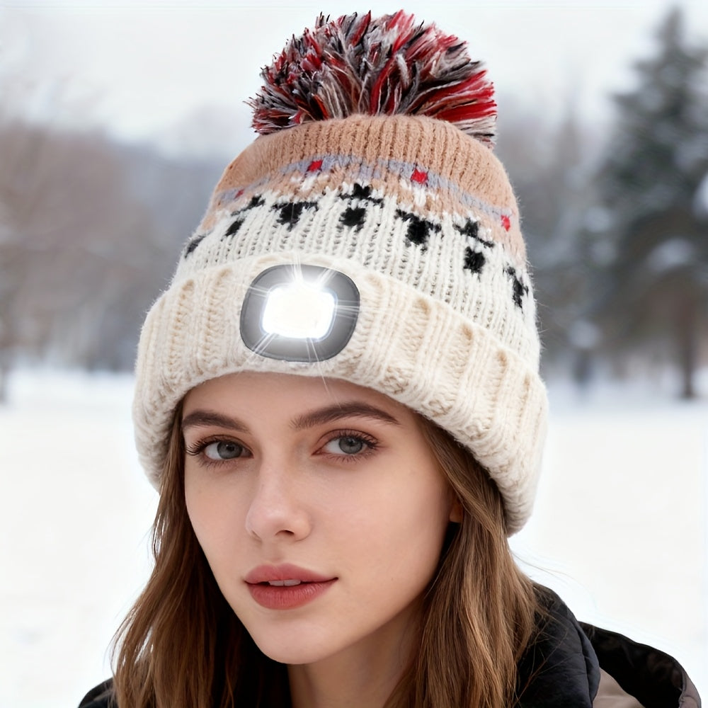 Beanie met LED-licht – Oplaadbare Wintermuts voor Nachtelijke Activiteiten