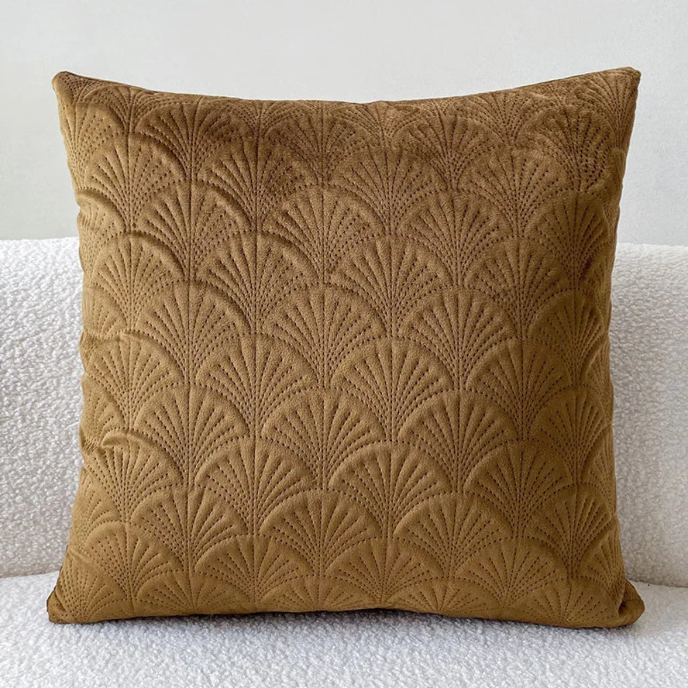 Zachte Fluwelen Kussenhoes met Elegant Schelpenpatroon