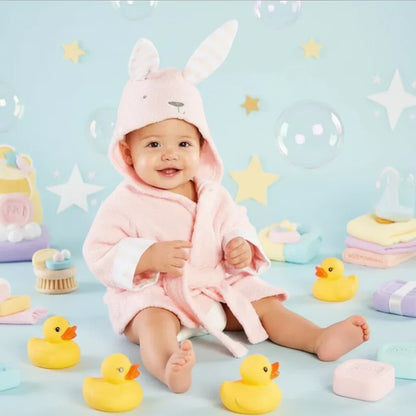 Zachte Babybadjas met Capuchon en Schattige Dierenoortjes