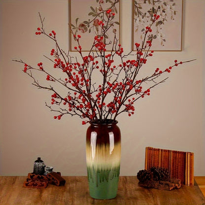 BerryGlow Bessenstelen – 4 Stuks Glanzende Kunsttakken voor Feestelijke Decoratie