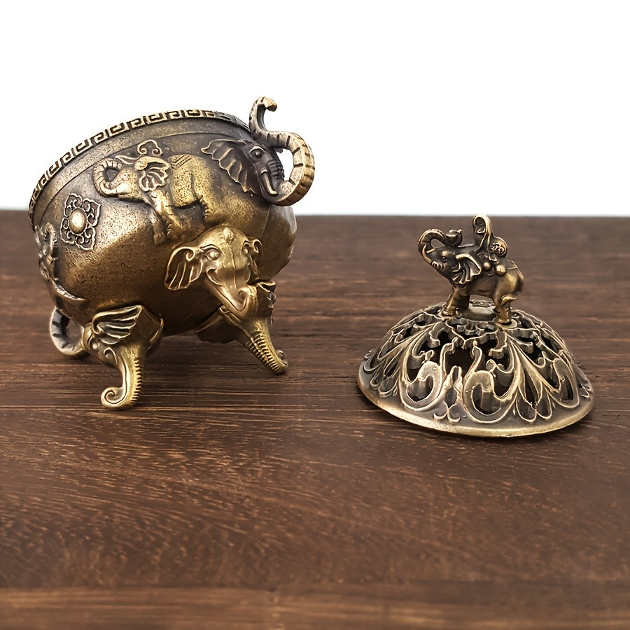 Metalen Olifant Wierookhouder – Inclusief 180 Kegels voor Yoga & Meditatie