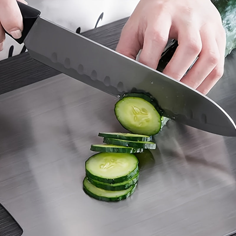 Snijden met Stijl – Dubbelzijdige Titanium Snijplank voor Keuken & Camping