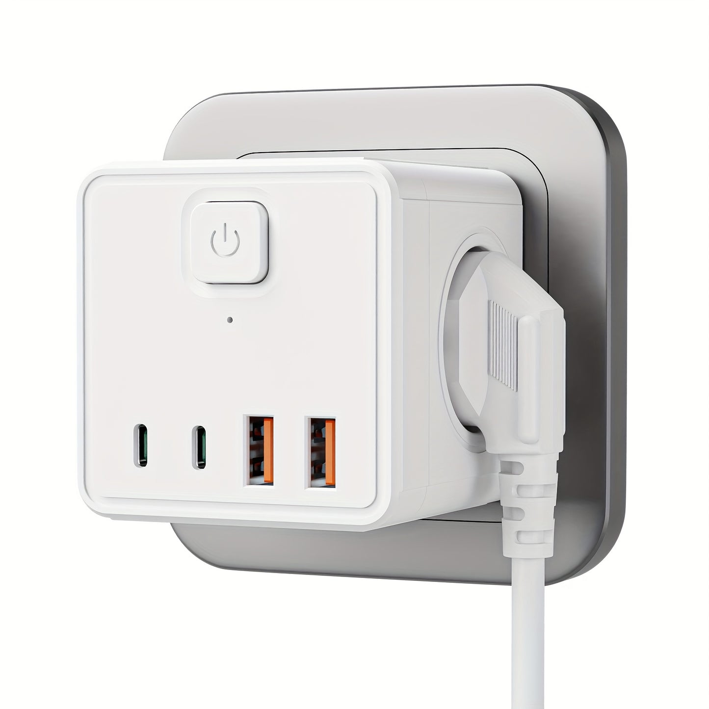 7-in-1 Wandstekkerdoos EU – Compacte Energieverdeler met USB & Type-C