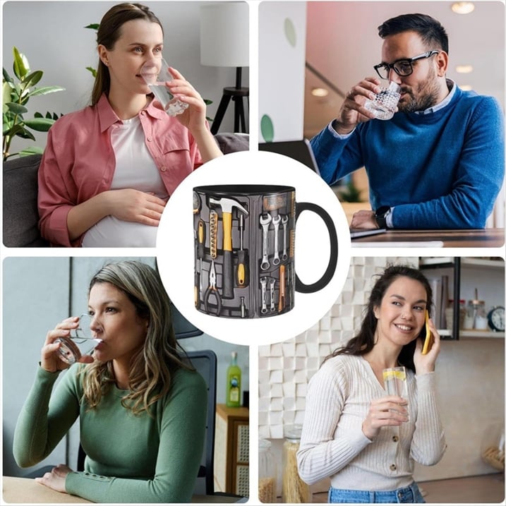 Keramische Mok Met Gereedschapsdesign Voor Koffie En Thee