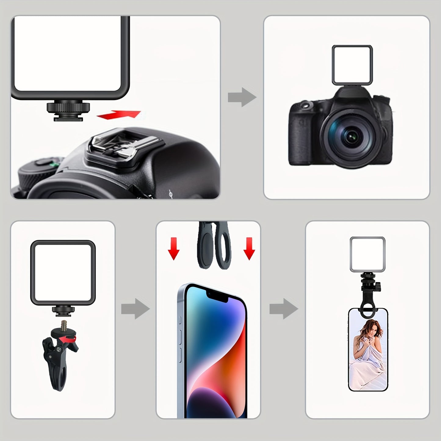 LED Clip‑Vullicht voor Fotografie en Video