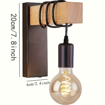 Industriële Wandlamp Met Houtaccent Voor Warme Moderne Sfeerverlichting