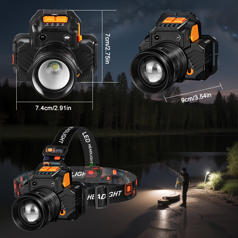 Oplaadbare Sensor Hoofdlamp met Led Hoofdlamp‑functionaliteit voor Outdoor & Werk