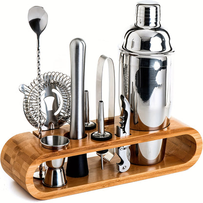 Mixoro Bartender Set – Professionele Cocktailtools op een Stijlvolle Bamboe Basis