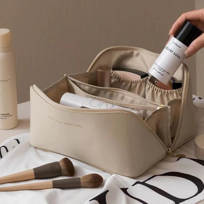 Luxe Beautycase van PU-Leer met Meerdere Opbergvakken