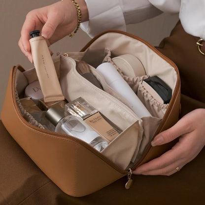 Luxe Beautycase van PU-Leer met Meerdere Opbergvakken