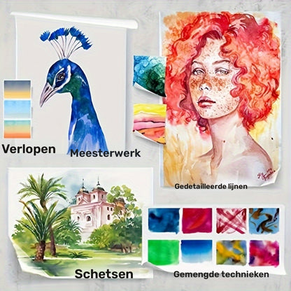 Waterverf Kleurpotloden – Set van 48 Professionele Potloden voor Artistiek Gebruik