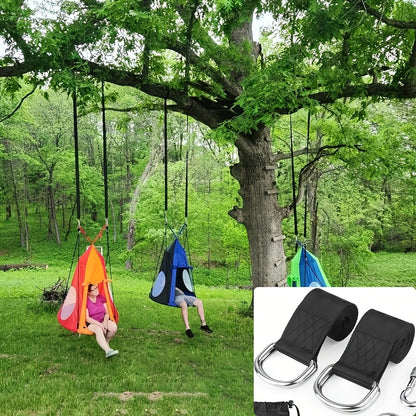 2‑Pack Zware Camping Hangmat Slings met Twee Sloten – Duurzame Ophangaccessoires voor Hangmatten & Schommels
