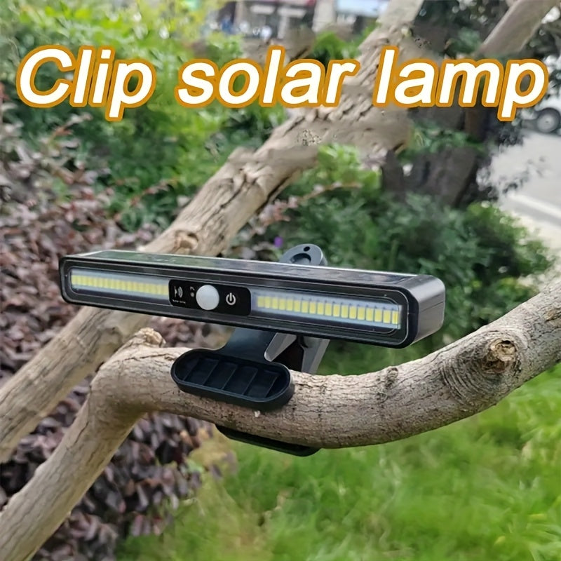 Ultraheldere Solar Clip‑On Buitenlamp met Bewegingssensor en 1200mAh Accu